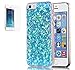 Produktbild Apple iphone 5/5s/SE Hülle mit Panzerglas,ISENPENK Ultra Slim Silikon Soft TPU Crystal Clear Transparent Bling Bling Pailletten Glitzer Case,Wasserdicht Shockproof Anti Slip Stoßfest Protection Durchsichtig Handyhülle,Thin Silicon Glitter Shinning Cover Bumper Schutzhülle Tasche für Apple iphone 5/5s/SE 4.0Zoll-[blau]+Panzerglas/Schutzglas/Displayschutzfolie