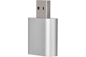 ZERONE 3D-Stereo-Soundkarte, USB 2.0, Audio-Adapter, 7.1-Kanal, Surround-Soundkarten-Adapter mit 3,5-mm-Lautsprecher/Kopfhörer- und Mikrofonbuchsen für Windows/Mac (Silber)