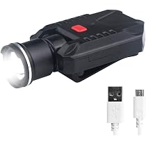 FISHNU 500 Lumens Clip-on Hat Light,USB 