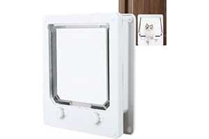 GÉNÉRIQUE Châtière Grande Taille – Porte ABS Sécurisée Verrouillable pour Gros Chats Et Petits Chiens | Clapets De Sécurité À Double Battant Et Accès Bidirectionnel | Trappe Animaux Installation Facile