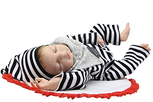 Collectible Sleeping Reborn Baby Boy Dolls Full Body Siliocne Vinyl 22