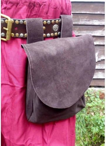 HB emporium LARP Large Medieval Viking Leather Pouch Waist Bag (Brown)