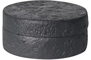 Cutfouwe Multifunktionaler Mülleimer Mit Deckel-Innenzylinder Aus Beton Und Metall - Φ11.5Cm X Höhe 5.5Cm,Schwarz