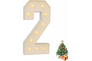 Garbenat LED Zahlen Lampe 2" Nummer Licht Upgraded 3D Geburtstag Dekoration Lichter Light Up Zahlen mit 10 x LED-Birnen Einfache Montage 100m Groß Zahlendekoration für Geburtstag, Jahrestag Party-2