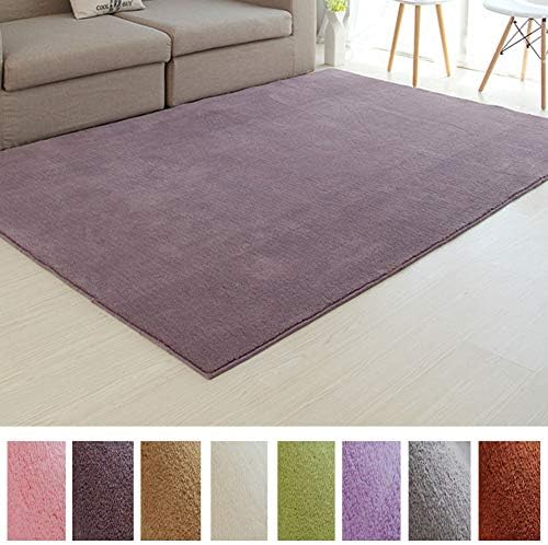 blue page Solid Shag Collection Modern Plush Purple&Grey Rectangle Rugs(4' x 6')