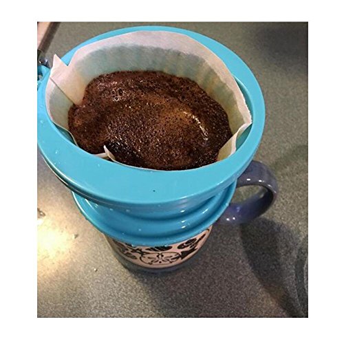Kuke Faltbare Silikon Kaffee Dripper,Kaffeefilter Kegel,Compact Kaffee Dripper,Kaffee-Filter (Blau) - 3