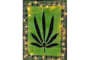 INDIAN CRAFT CASTLE ICC Weed Tapestry Wall Hanging Marijuana leaf Poster Cannabis leaf Hippie Decor Pot Flag Dorm Collage Color Me Bohemian psychedelic Small Hippie Rasta Ganja Tapestries 30 x 40 inches Green