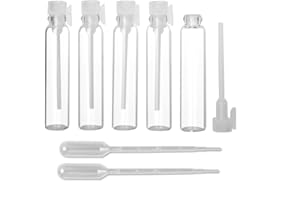 Enslz 100 mini flaconi vuoti in vetro per oli essenziali e aromaterapia (1 ml)