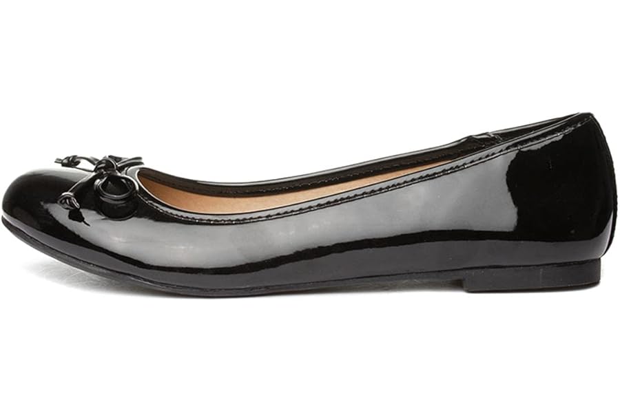 Lilley Womens Black Patent Ballerina Slip On Shoe