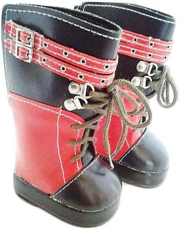 TALL RED AND BLACK BOOTS FOR AMERICAN GIRL DOLLS