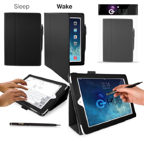 G-HUB - Funda para iPad (función Atril, función de pagado y Encendido automático) Negro Fits iPad Air (New 2013 Model)