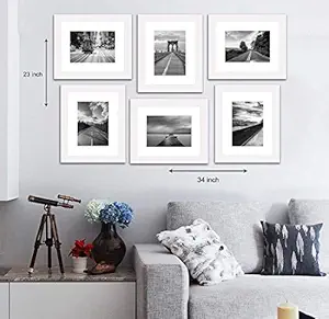 Painting Mantra Decorative Premium Set of 6 Individual polymer Wall Photo Frame (8