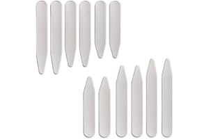 Trifletopia 12PCS Stainless Steel Collar Stiffeners - Metal Shirt Collar Stays in 3 Sizes for Men & Women (55.8/63.5/70mm) - Durable Collar Support for Dress Shirts (Silver)