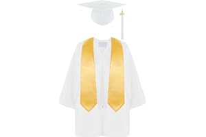 GENERIC Kids Graduation Cap and Gown Set Unisex Boys Girls Preschool Graduation Outfit with Matching Hat & Tassel Kindergarten Primary School Boys Girls Dress Up Props 4 Set Age 2-12 Years