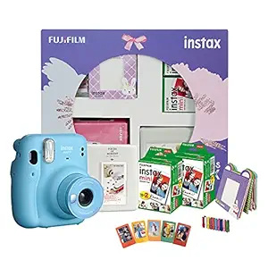 Fujifilm Instax Mini 11 Instant Camera (Sky Blue) Happiness Box with 40 Shots
