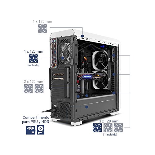 Nox NXHUMMERZSZ - Caja de Ordenador  Midi-Tower  1x 120 mm  ABS Synthetik  SPCC  ATX   Color Blanco