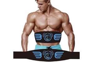 WARDBES EMS Muscle Stimulator, Abs Trainer Abdominal Muscle Toner Electronic Toning Belts Workout Home Fitness Device with USB Rechargeable, Quick and Effective Abdominals Toning Belt