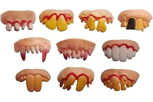 IMIKEYA 5pcs Creative Funny Durable Plastic Artificial Teeth Dental Wicky Teeth for Halloween Easter (at random)