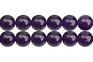 SKYBEADS Dark Purple Chalcedony Stone Beads Smooth Round 10mm Loose Beads to Make Jewellery Sold by One Strand 15 Inch APX 35 Pcs