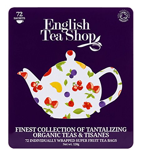 English Tea Shop - Hochwertige Tee-Geschenkbox aus Metall "Super Fruit" mit 72 BIO Tees