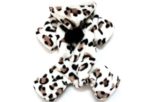 smalllee_lucky_store Small Dog Fleece Pajamas Pyjamas Pjs Dog Outfits Puppy Jumper Hoodie Jumpsuit Doggie Pullover Yorkie Chihuahua Clothes Leopard Print XL