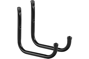 Maclean Juego de 2 Soportes de Pared | para Neumáticos, Ruedas, Escaleras y Bicicletas | Construcción de Acero con Revestimiento de Caucho | Carga hasta 22 kg | Almacenamiento Ahorrao de Espacio