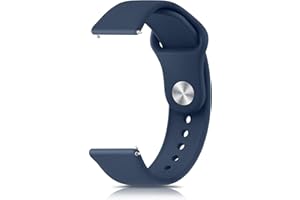 Amzpas 20mm 22mm Armband, Silikonarmband, Schnellverschluss Uhrenarmband, Weiches Silikon Sport Ersatzarmband für Damen Herren, Marineblau 22mm