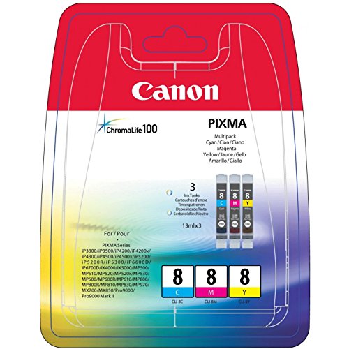Original CANON Multipack- 3 Farben (CLI-8 C/M/Y) + 50 Blatt Fotopapier - 2