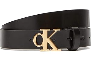 Calvin Klein Monogram Plaque Buckle 25mm Lv04k7017g Cinture Donna (Pacco da 1)
