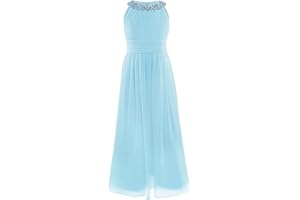 CHICTRY Beading Neckline Chiffon Girls Junior Wedding Bridesmaid Dance Prom Party Flower Dress