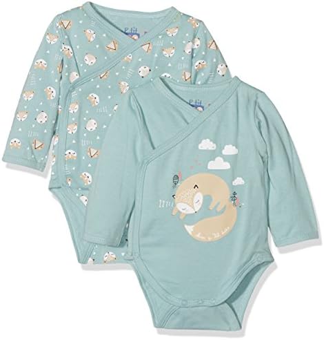 Dodo Homewear Baby Boys' LGD.Fox.BOD2 Bodysuit, Green (Menthol), 0-6 Months (Manufacturer Sizes: 6 M) Pack Of 2