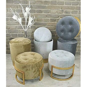 Livitat® Hocker Polsterhocker Samthocker H44 cm Pouf mit Staufach
