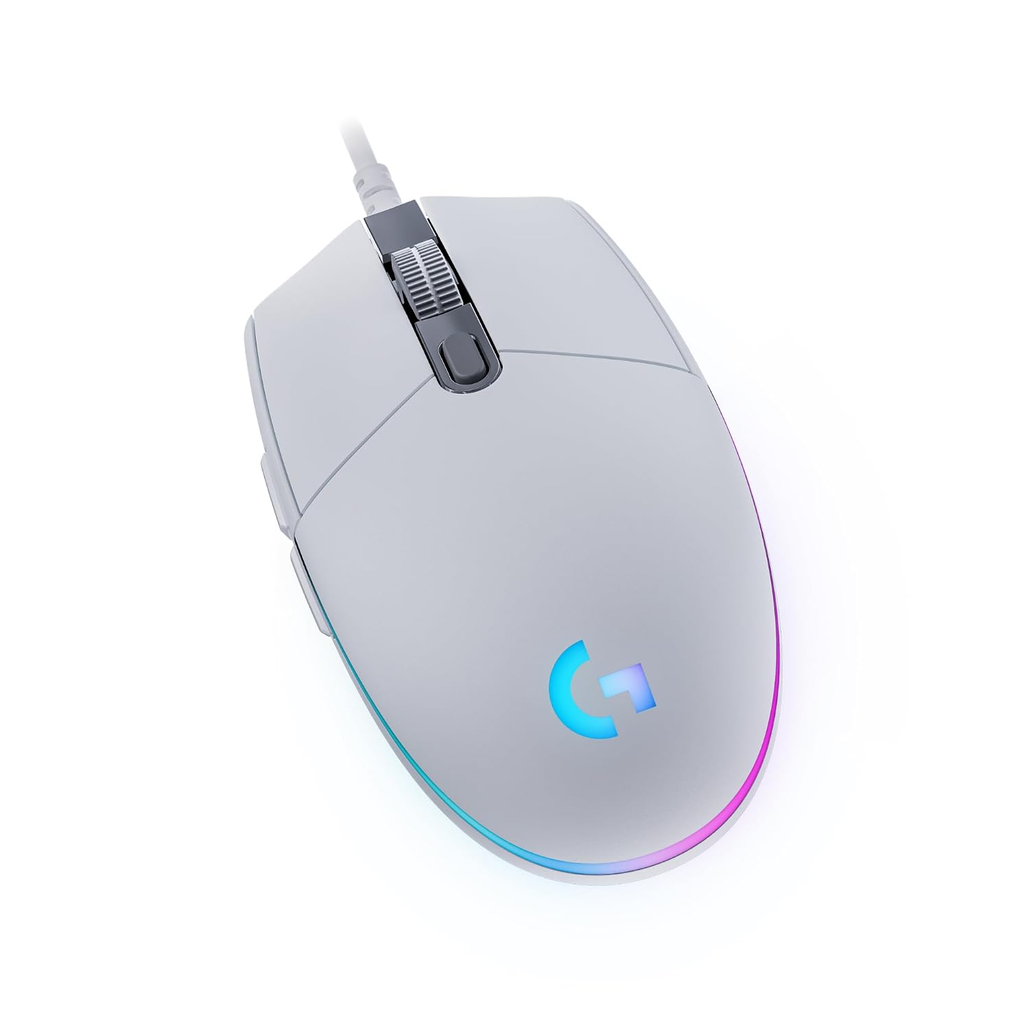 Logitech G203 Lightsync Gaming Muis met Aanpasbare RGB-verlichting, 6 Programmeerbare Knoppen, Gaming Grade Sensor, 8K DPI Tracking, Lichtgewicht - Wit | 6 programmeerbare toetsen, 8K sensor voor gaming, tracking tot 8.000 dpi, ultralicht, wit