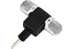 Topiky Micrófono de Condensador estéreo Mini Micrófono de grabación de radiodifusión de Estudio con Conector de 3,5 mm Chapado en Oro Jack para PC Cámara MD portátil
