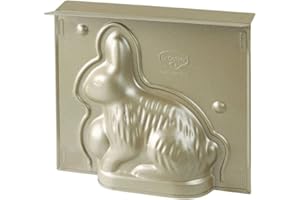 DR. OETKER Dr.Oetker 1870 moule gateau lapin, moule pour lamala, moule a lammele, moule à gâteau pâques, moule lapin, moule 3D, moule pâtisserie, Acier, Doré, 21,5 x 19 x 6 cm