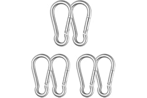 COOLON Karabińczyk breloczek do kluczy 6 szt. 50 mm karabińczyk stal szlachetna na wędrówki, plecak, smycz dla psa hamaki camping karabińczyk