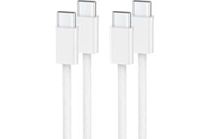 BABBLECOM iPhone 15 Charger Cable 60W, USB C to USB C Fast Charging Cable Braided [2-Pack/2M] for iPhone 15,15 Plus,15 Pro,15 Pro Max,iPad,iPad Pro,iPad Air,iPad Mini,MacBook Air,MacBook Pro,Type C Cable