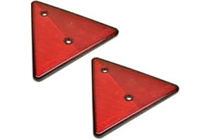 BITS4REASONS NEW MODEL CLASSIC PAIR (2 UNITS) RED REFLECTOR REFLECTIVE TRIANGLE FOR CARAVANS GATE POSTS TRAILER BOARDS AND WALLS - MADE IN ENGLAND