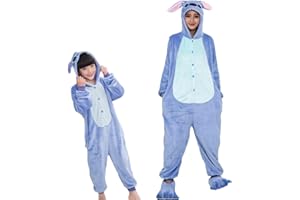 EMMARCON Pigiamone Pigiama Animale per adulti e bambini unisex, Pigiami animali Invernali in Flanella monopezzo, Morbido e Caldo, Ideale Costume Carnevale Halloween