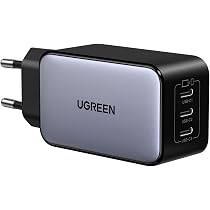 Cargador UGREEN Nexode Pro 65W GaN USB-C - Ultra Delgado, 3 Puertos, Ideal Para Viajes Y Laptops