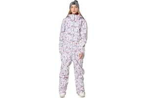 HOTIAN Damen Schneeanzug, Damen Einteiler Skioverall Wasserdicht Winddicht Winter Warme Einteiliger Skioverall,für Wandern Klettern Isoliertes Snowboarden