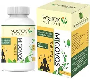 Vostok Herbals - MIGOVOS | Ayurvedic Medicine for Migraine | 60 Tablets | Migraine Pain Support and Headache Relief Tablet | 100% Natural and Herbal