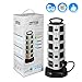 Price comparison product image Top-Vigor 18 Way 2M Extension Lead UK Plug Vertical Power Strip Smart Sockets with 4 USB Output Charger Outlet Support iPhone iPad iPod Smart Phone