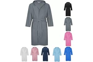 LUGA SHOP Accappatoio UNISEX microfibra uomo e donna con cappuccio tasche salvaspazio