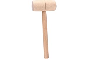 XIUGANPO Wooden Mallet, Comfortable Round Head High Hardness Mallet, Beech Wood Hammer for Woodworking, Wood Carving Leather Work, Carpentry Making Tool for Woodworking Enthusiasts