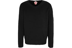 Invading Boys Girls Unisex Knitted School Jumper Sweatshirt Jumper V Neck School Ages 3-14