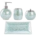 Kitchen and Bathroom Soap Dispenser - Refillable Pump for Dish Soap, Handsoap, Lotion, Foaming Soap - Bath Container Decor and Accessory - 5pcs, Turquoise
