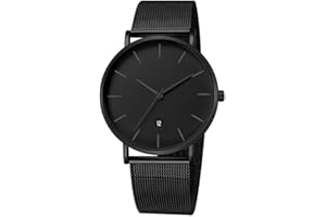 Unendlich U Herren Uhren Armbanduhr Ultra Dünne Edelstahl Mesh Armband Mode Mit Datumsanzeige 30 M Wasserdicht Analog Quarzuhr Milanaise-Armband