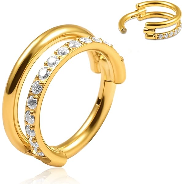 Anneau Septum Clicker Segment 16G 8mm 10mm Acier Chirurgical - Piercing Nez Helix Daith