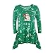 Produktbild Mymyguoe Pullover Frauen Weihnachten Santa Print Langarm Shiny Bluse Bottom Shirt Top Sweatshirt Lose Tunika Top Oberteile Langarmshirt Pulli T-Shirt Tops Elegant Bluse für Damen